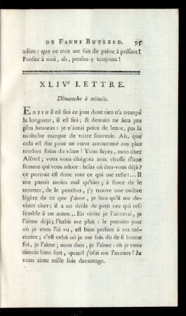XLIVe Lettre. Dimanche à minuit.