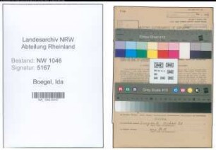 Entnazifizierung Ida Boegel , geb. 14.09.1915 (Krankenschwester)
