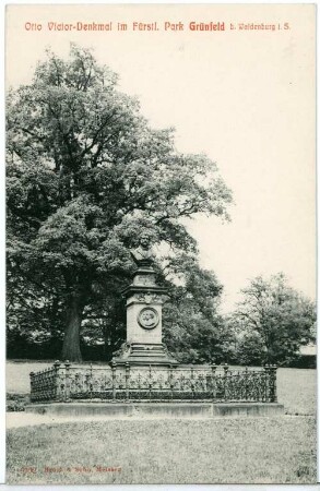 Waldenburg. Park Grünfeld - Otto - Victor - Denkmal