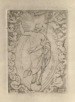 Christus in der Mandorla : Beham, (Hans) Sebald. Christus in der Mandorla. Kupferstich. 1546. Dresden: Kupferstich-Kabinett