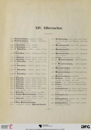 XIV. Silbersachen (Nr. 1447-1569)