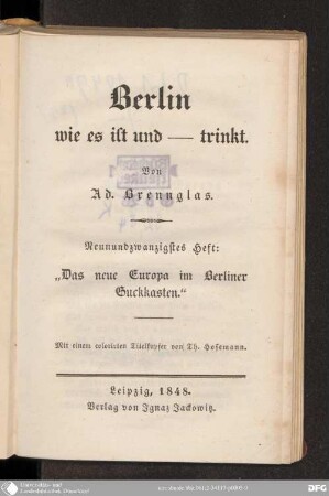 29 Heft: Das neue Europa im Berliner Guckkasten