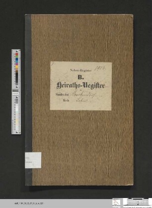 Heiratsregister Markendorf 1903