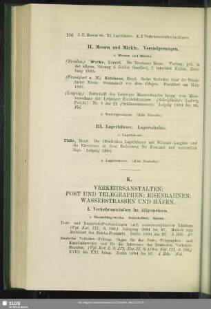 K. Verkehrsanstalten; Posten Und Telegraphen; Eisenbahnen; Wasserstrassen Und Häfen