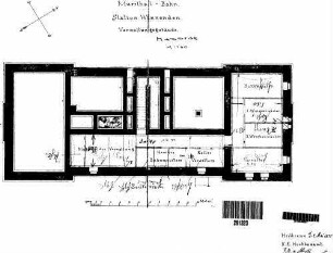 Winnenden: Empfangsgebäude Verwaltungsgebäude Grundriß Kellergeschoß