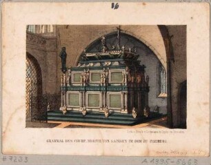 Das Grabmal des Kurfürsten Moritz von Sachsen in der Fürstlichen Begräbniskapelle im Chor des Freiberger Domes