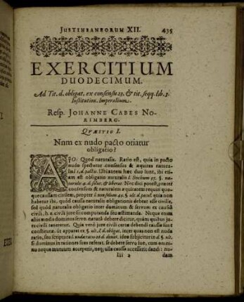 Exercitium Duodecimum.