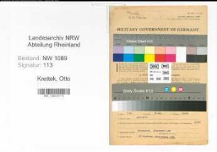 Entnazifizierung Otto Krettek , geb. 30.06.1899 (Polizeibeamter)
