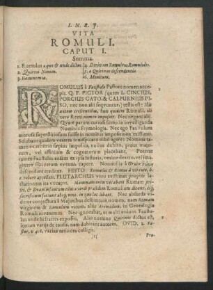 Vita Romuli. Caput I.