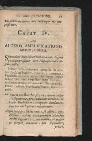 Caput IV. De Altero Amplificationis Medio, Figuris.