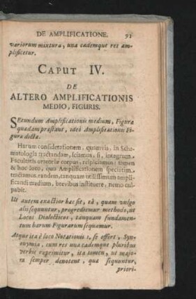 Caput IV. De Altero Amplificationis Medio, Figuris.