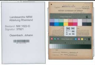 Entnazifizierung Johann Ossenbach , geb. 07.09.1899 (Bahnbeamter)
