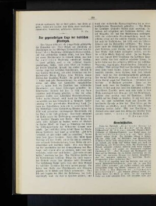 Zur gegenwärtigen Lage der baltischen Provinzen.