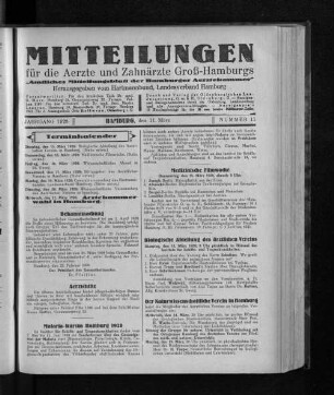 Jahrgang 1928, Hamburg, den 11. März, Nummer 11