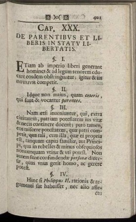 Cap. XXX. De Parentibus Et Liberis In Statu Libertatis.