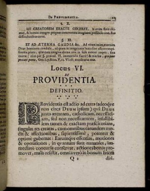 Locus VI. De Providentia.