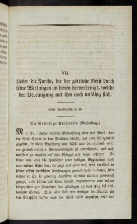 437-443, VII. Ueber die Furcht, die der göttliche Geist durch seine Wirkungen...