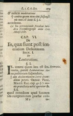 179-219, Cap. VI. De Iis, quae fiunt post sententiam Definitiuam.