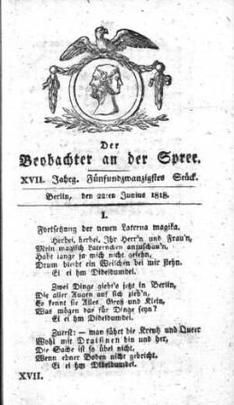 25. Stueck, 22. Juni 1818