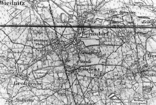 Bernsdorf. Oberlausitzkarte, Schenk, 1759
