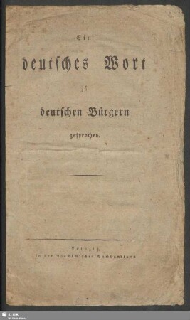 Ein deutsches Wort zu deutschen Bürgern gesprochen