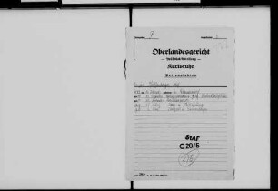 Pfeiffenberger, Josef Dr.; Oberjustizrat; geb. 16.2.1883 in Gommersdorf, Krautheim