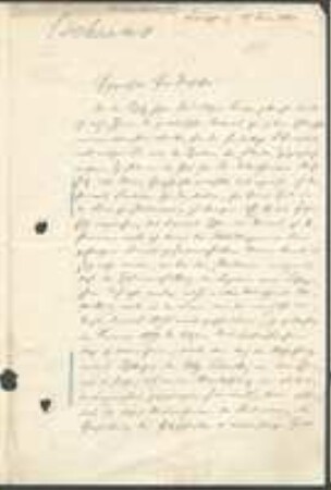 Brief von Wilhelm Julius Behrens an Unbekannt