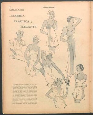 Lencería práctica y elegante [Dibujos] : Para la mujer
