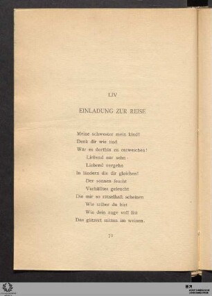 LIV. Einladung zur Reise