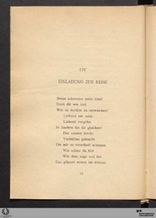 LIV. Einladung zur Reise