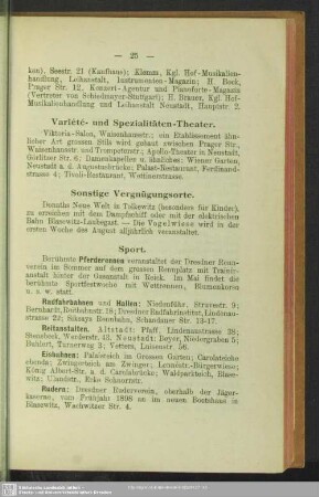 Sonstige Vergnügungsorte