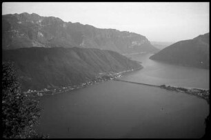 San Salvatore: Melide-Damm vom San Salvatore