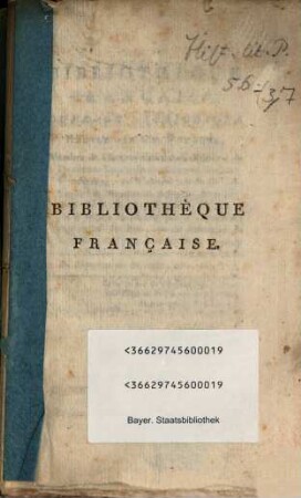 Bibliothèque française : ouvrage périodique. 3. 1802, 7 = Nov.