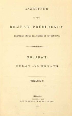 Vol. 2: Gujarát : Surat and Broach