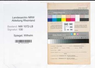 Entnazifizierung Wilhelm Spiegel , geb. 31.12.1905 (Sparkassenangestellter)