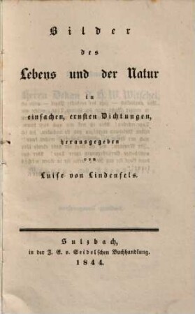 Bilder des Lebens und der Natur