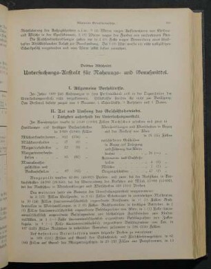 Dritter Abschnitt. Untersuchungs-Anstalt für Nahrungs- und Genußmittel.
