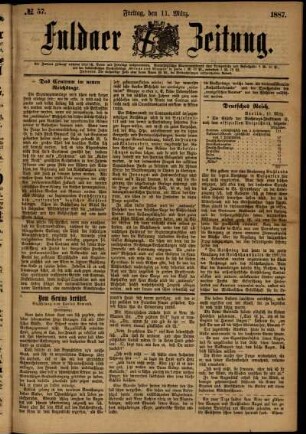 Ausgabe vom Freitag, den 11. März 1887.