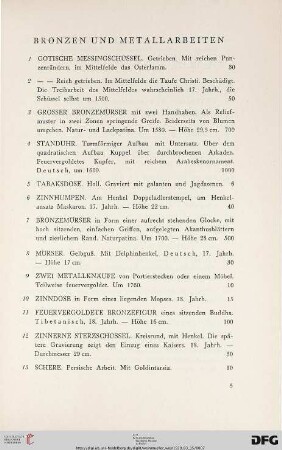 Bronzen und Metallarbeiten (Nr. 1-34)