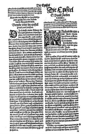 [Die Epistel Zu den Colossern.]