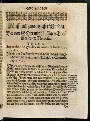 447-464, Fünff und zwainzigste Predig.