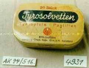 Blechdose für "20 Stück Tyrosolvetten Tyrosolvin - Pastillen"
