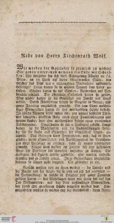 Rede von Herrn Kirchenrath Wolf