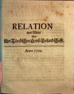 Relation aus Wien, Von Der Türckischen Groß-Gesandschafft