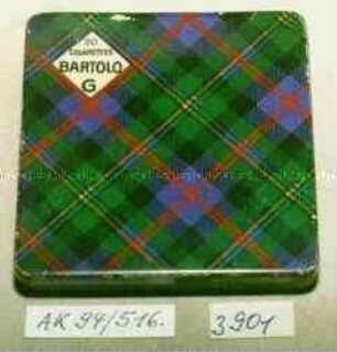 Blechdose für "20 CIGARETTEN BARTOLO G" (auf Deckel-Innenseite: I.P.H. Hagedorn und Co Hamburg - Berlin)