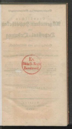 Supplementband zu den Ergänzungen der Allgemeinen Hypotheken- und Deposital-Ordnung