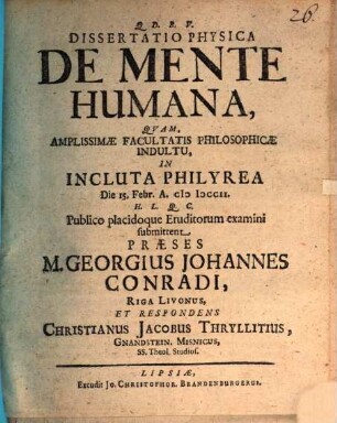 Diss. phys. de mente humana