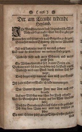 Der am Creutze redende Heyland. - Die Kirche klaget über die ertsen Verfolgungen.