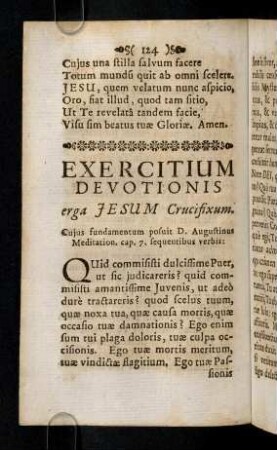 124-133, Exercitium Devotionis erga Jesum Crucifixum