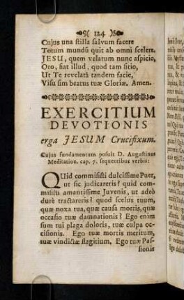 124-133, Exercitium Devotionis erga Jesum Crucifixum
